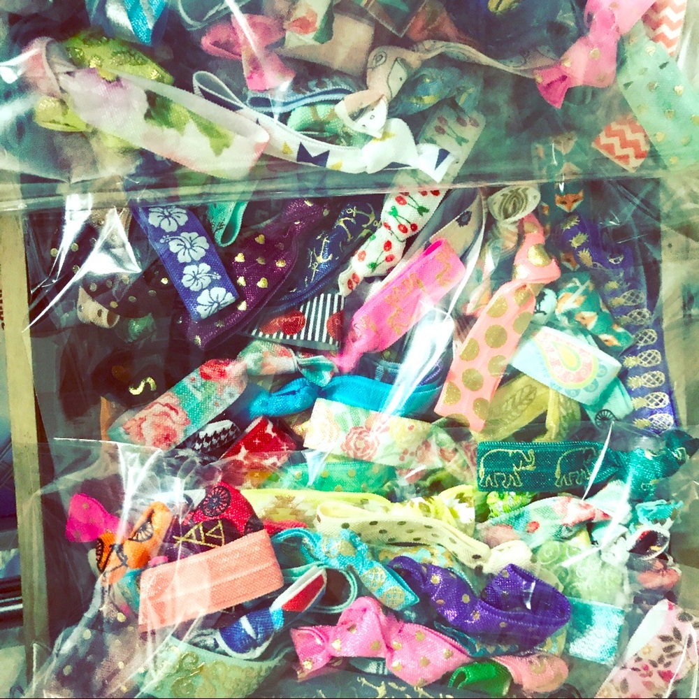 50 hairtie bundle, fold over elastic, bracelets